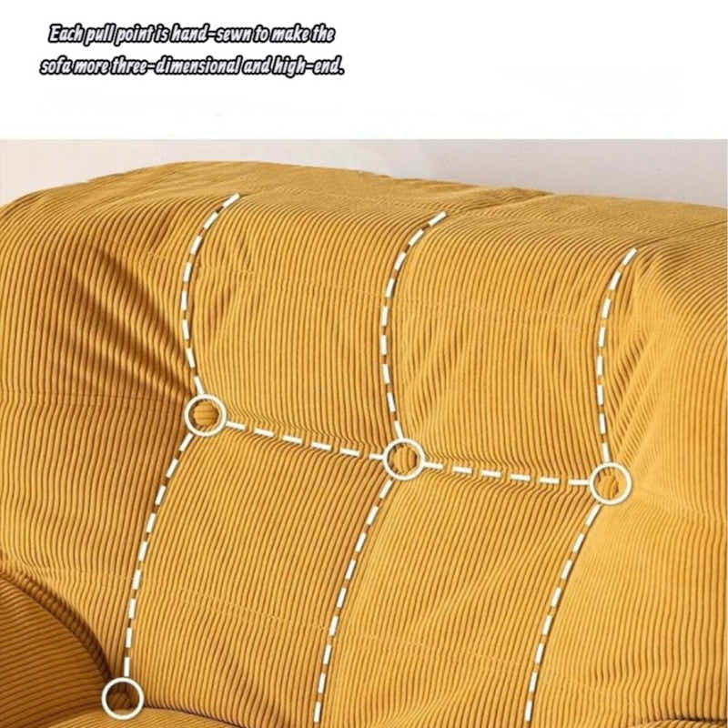 DS BS Single Seated Foam Sofa with Corduroy Fabric - White