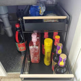 DS BS Double Tier Sliding Kitchen Storage Rack Under Sink Organizer