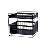 DS BS Double Tier Sliding Kitchen Storage Rack Under Sink Organizer