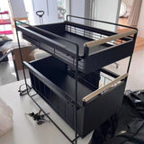 DS BS Double Tier Sliding Kitchen Storage Rack Under Sink Organizer