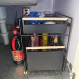 DS BS Double Tier Sliding Kitchen Storage Rack Under Sink Organizer