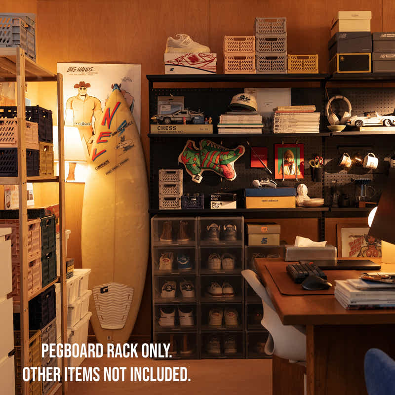 DS BS 3-Tier Metal Pegboard Display Rack with Shelves