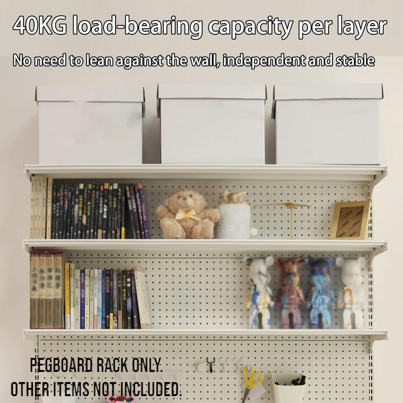 DS BS 3-Tier Metal Pegboard Display Rack with Shelves