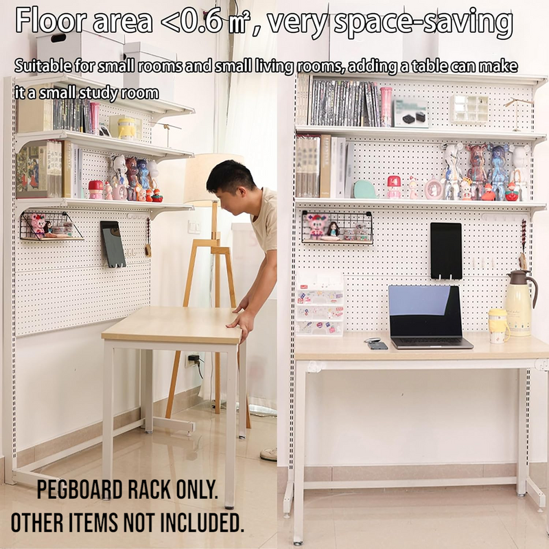 DS BS 3-Tier Metal Pegboard Display Rack with Shelves