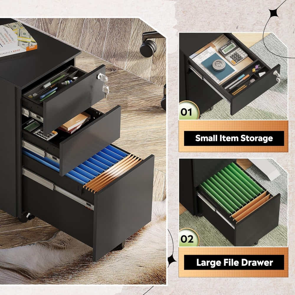 DS BS Office Cabinet with Wheels and Lock 30×52×60cm