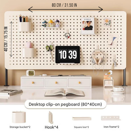 DS BS Clamp-on Desk Pegboard Organizer Set - 80×40cm