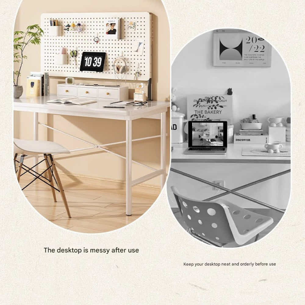 DS BS Clamp-on Desk Pegboard Organizer Set - 80×40cm