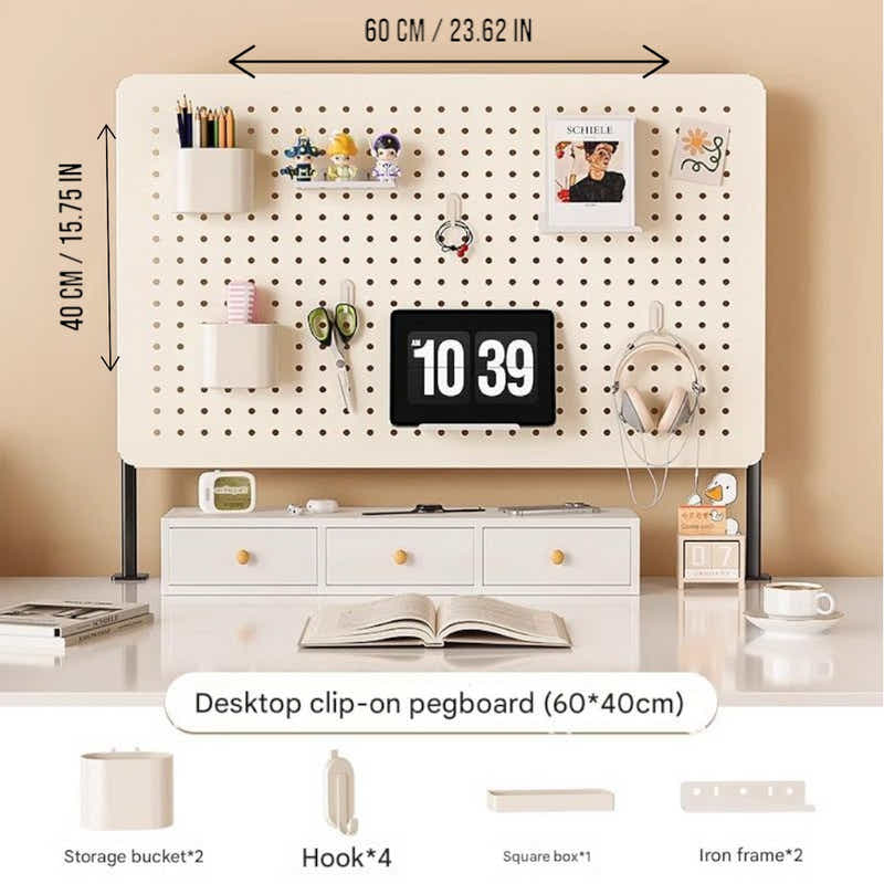 DS BS Clamp-on Desk Pegboard Organizer Set - 60×40cm