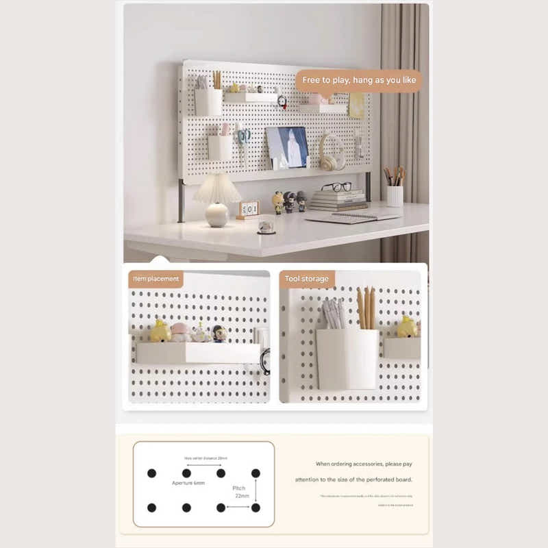 DS BS Clamp-on Desk Pegboard Organizer Set - 40×40cm