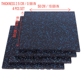 DS BS 4 Pack Heavy-Duty Interlocking Rubber Gym Floor Mats – 50×50×2.5CM
