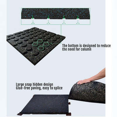 DS BS 4 Pack Heavy-Duty Interlocking Rubber Gym Floor Mats – 50×50×2.5CM