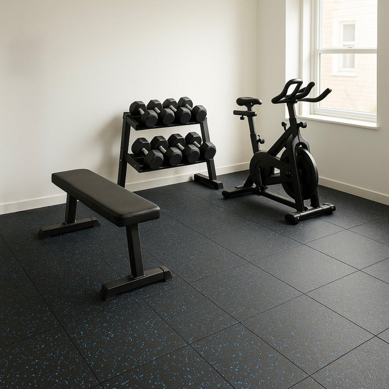 DS BS 4 Pack Heavy-Duty Interlocking Rubber Gym Floor Mats – 50×50×2.5CM