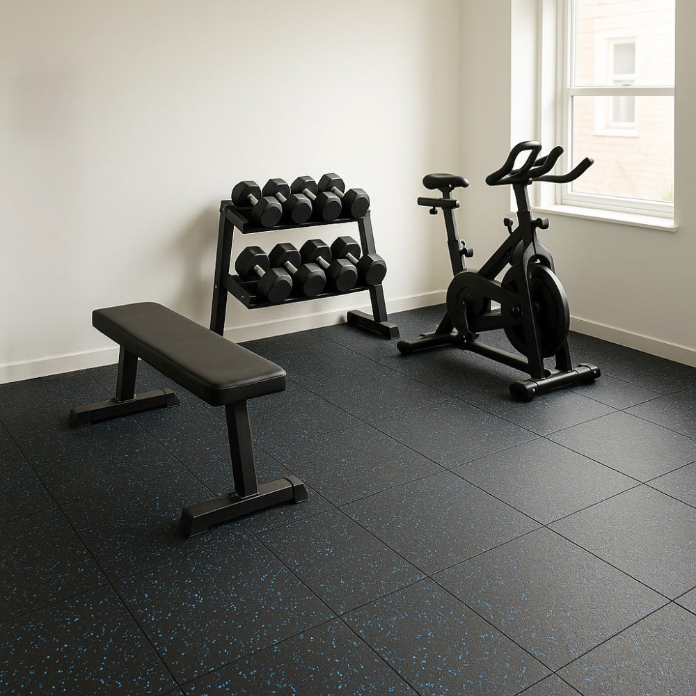 DS BS 4 Pack Heavy-Duty Interlocking Rubber Gym Floor Mats – 50×50×2.5CM