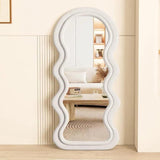 DS BS Wavy-Frame Full Length Mirror with Plush Fabric Trim -170x70cm