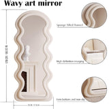 DS BS Wavy-Frame Full Length Mirror with Plush Fabric Trim -170x70cm