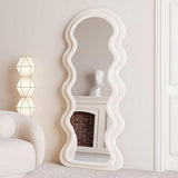 DS BS Wavy-Frame Full Length Mirror with Plush Fabric Trim -170x70cm
