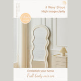 DS BS Wavy-Frame Full Length Mirror with Plush Fabric Trim -170x70cm