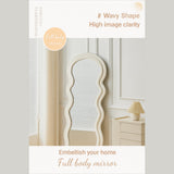 DS BS Wavy-Frame Full Length Mirror with Plush Fabric Trim -170x70cm