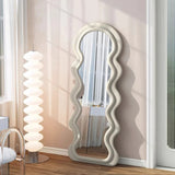 DS BS Wavy-Frame Full Length Mirror with Plush Fabric Trim -170x70cm