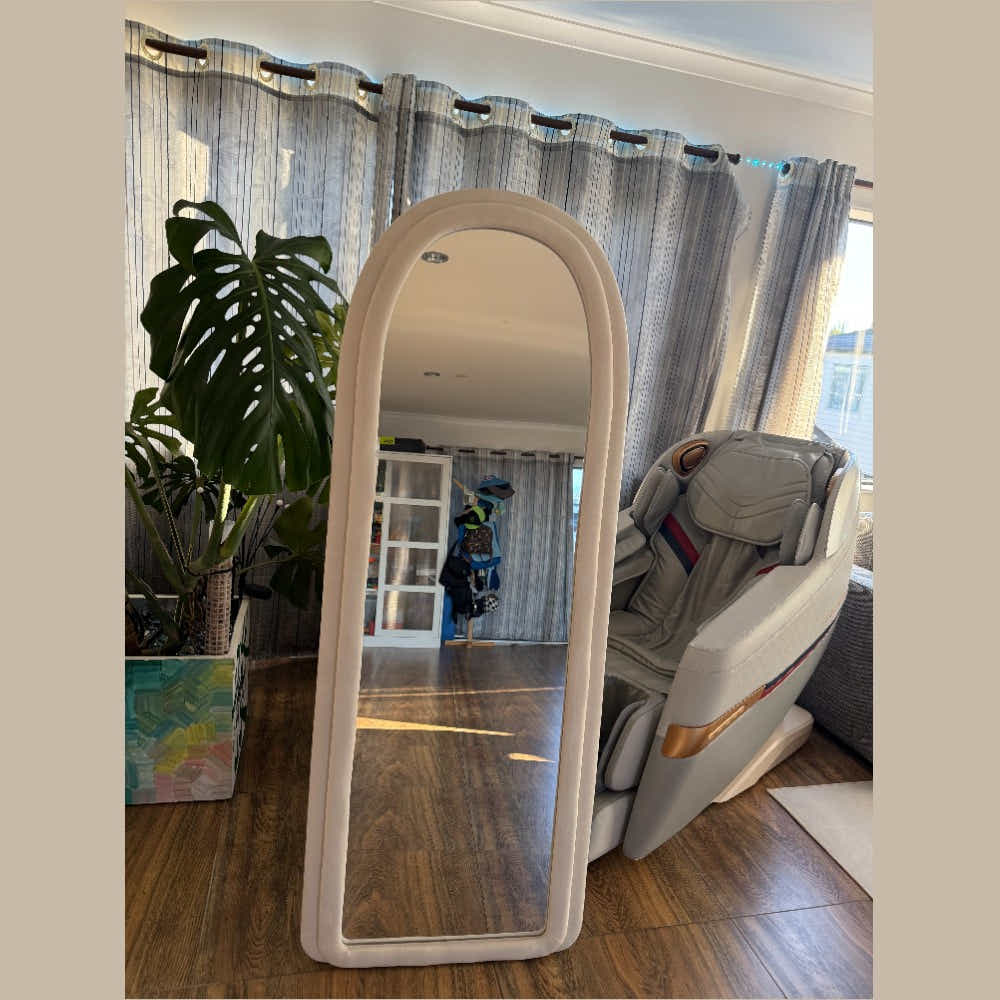 DS BS Full Length Mirror with Plush Fabric Trim -160x60cm