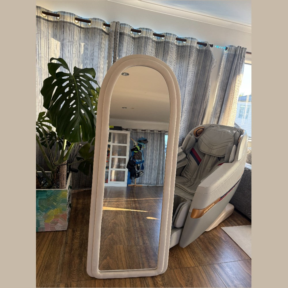 DS BS Full Length Mirror with Plush Fabric Trim -160x60cm