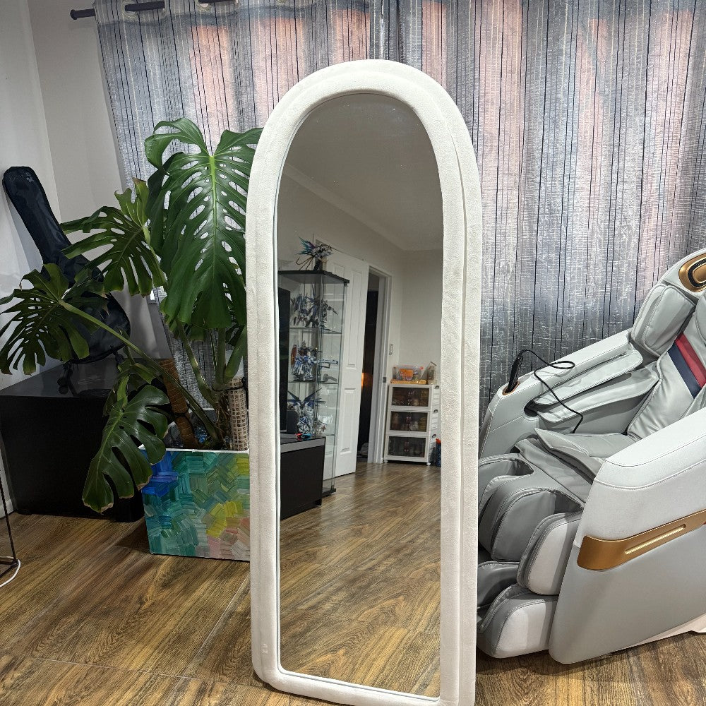 DS BS Full Length Mirror with Plush Fabric Trim -160x60cm