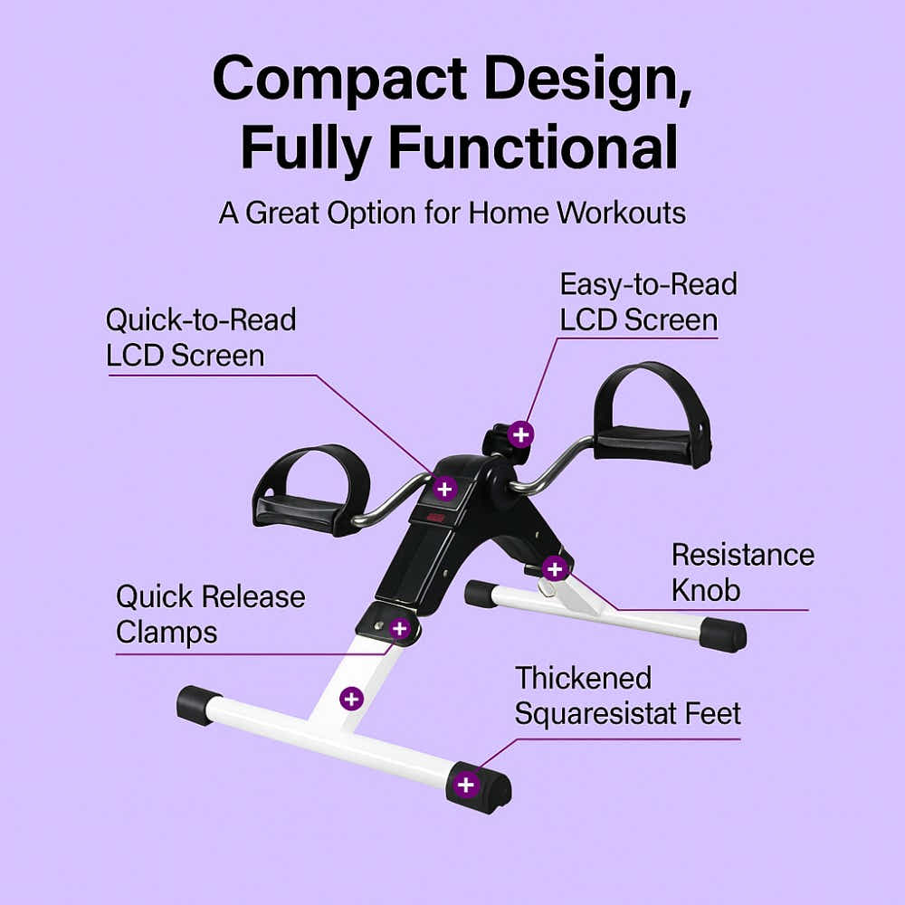DS BS Folding Pedal Exerciser Mini Under Desk Bike