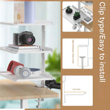 DS BS Clamp On Desk Shelf with 3 Adjustable Trays-White