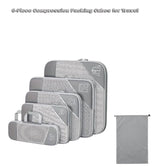 DS BS 6pcs Compression Packing Cubes Travel Luggage Organizer Set - Grey