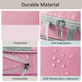 DS BS 6pcs Compression Packing Cubes Travel Luggage Organizer Set - Pink