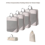DS BS 6pcs Compression Packing Cubes Travel Luggage Organizer Set - Beige