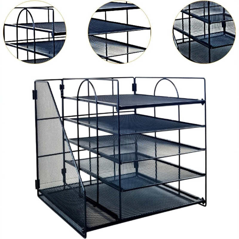 DS BS 5 Tier Paper Tray Organizer with File Holder