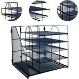 DS BS 5 Tier Paper Tray Organizer with File Holder