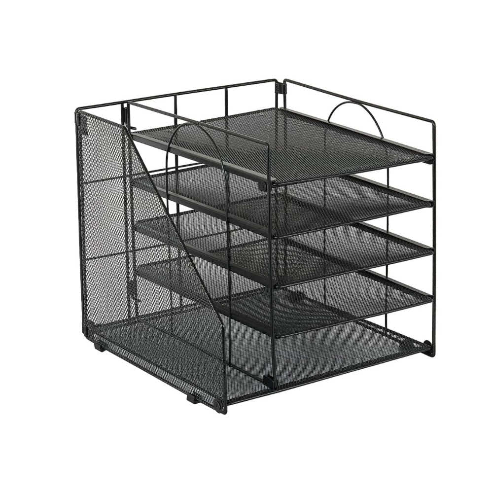 DS BS 5 Tier Paper Tray Organizer with File Holder