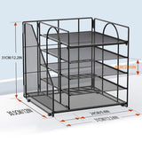 DS BS 5 Tier Paper Tray Organizer with File Holder