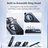 DS BS iPhone 16 Pro Max Case with 360°Rotatable Magnetic Ring Stand
