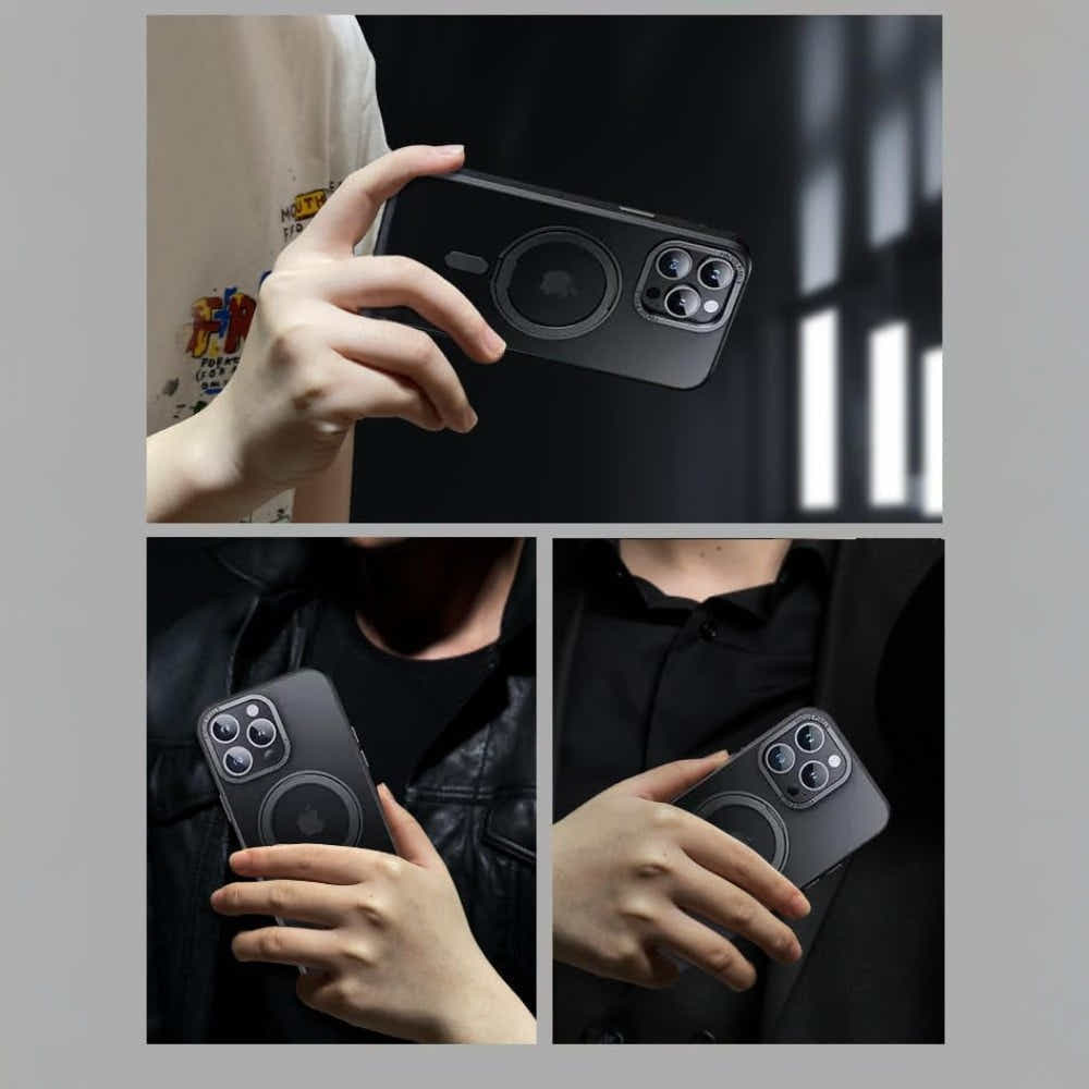 DS BS iPhone 16 Pro Case with 360°Rotatable Magnetic Ring Stand