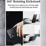 DS BS iPhone 16 Pro Case with 360°Rotatable Magnetic Ring Stand