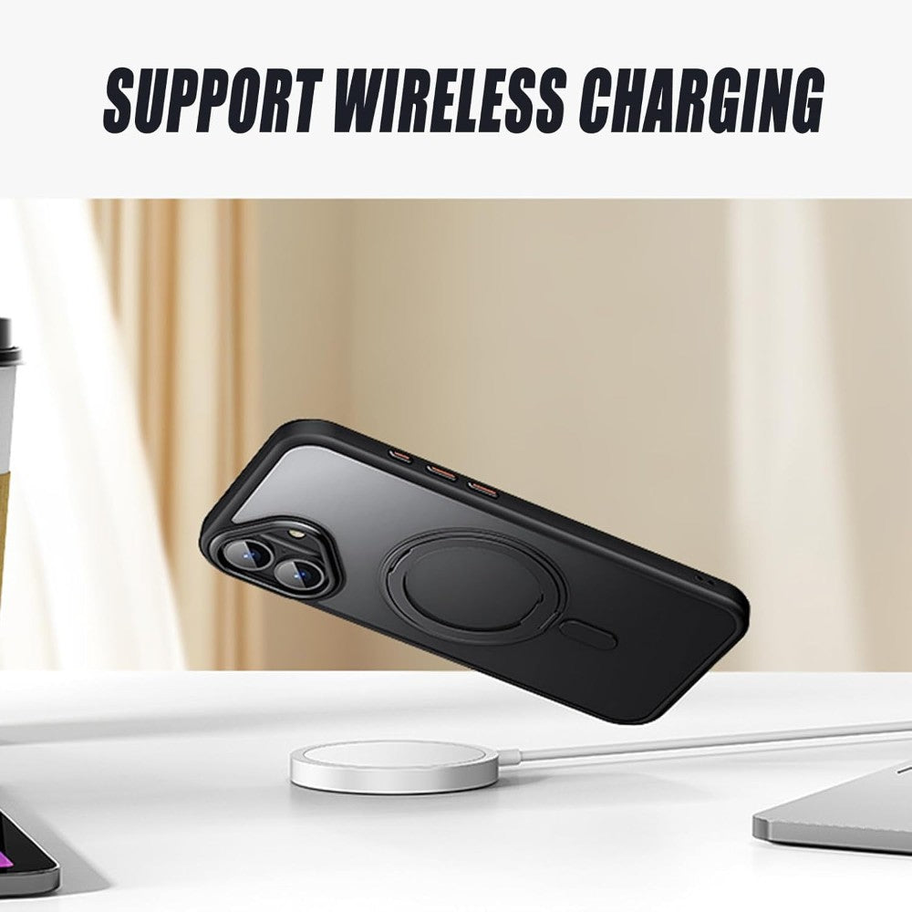DS BS iPhone 16 Plus Case with 360°Rotatable Magnetic Ring Stand