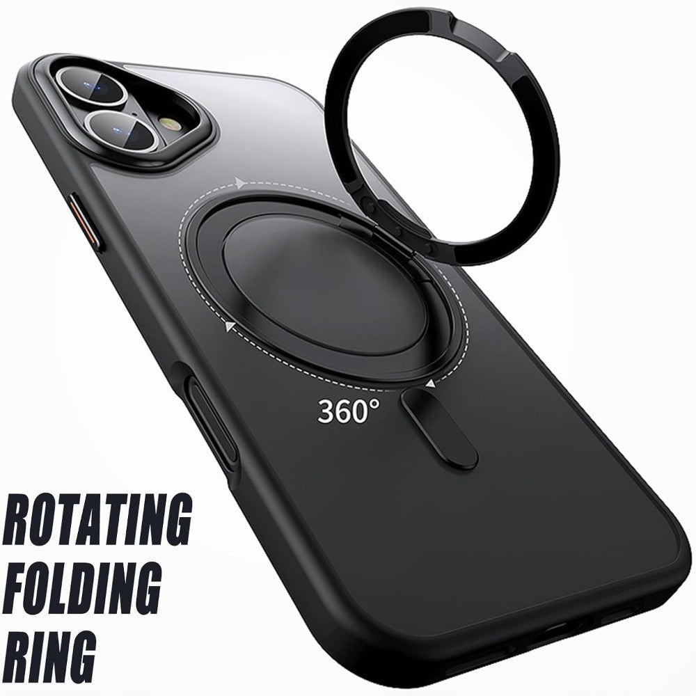 DS BS iPhone 16 Plus Case with 360°Rotatable Magnetic Ring Stand