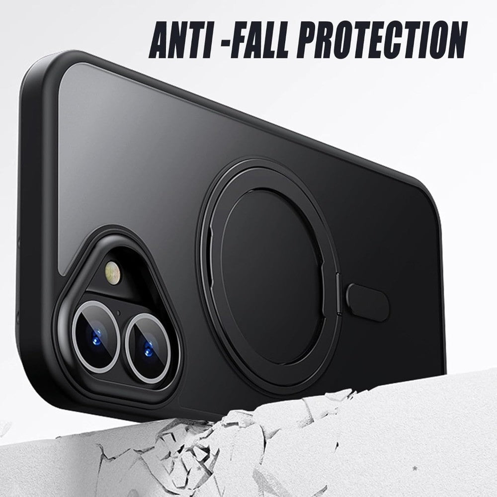 DS BS iPhone 16 Plus Case with 360°Rotatable Magnetic Ring Stand