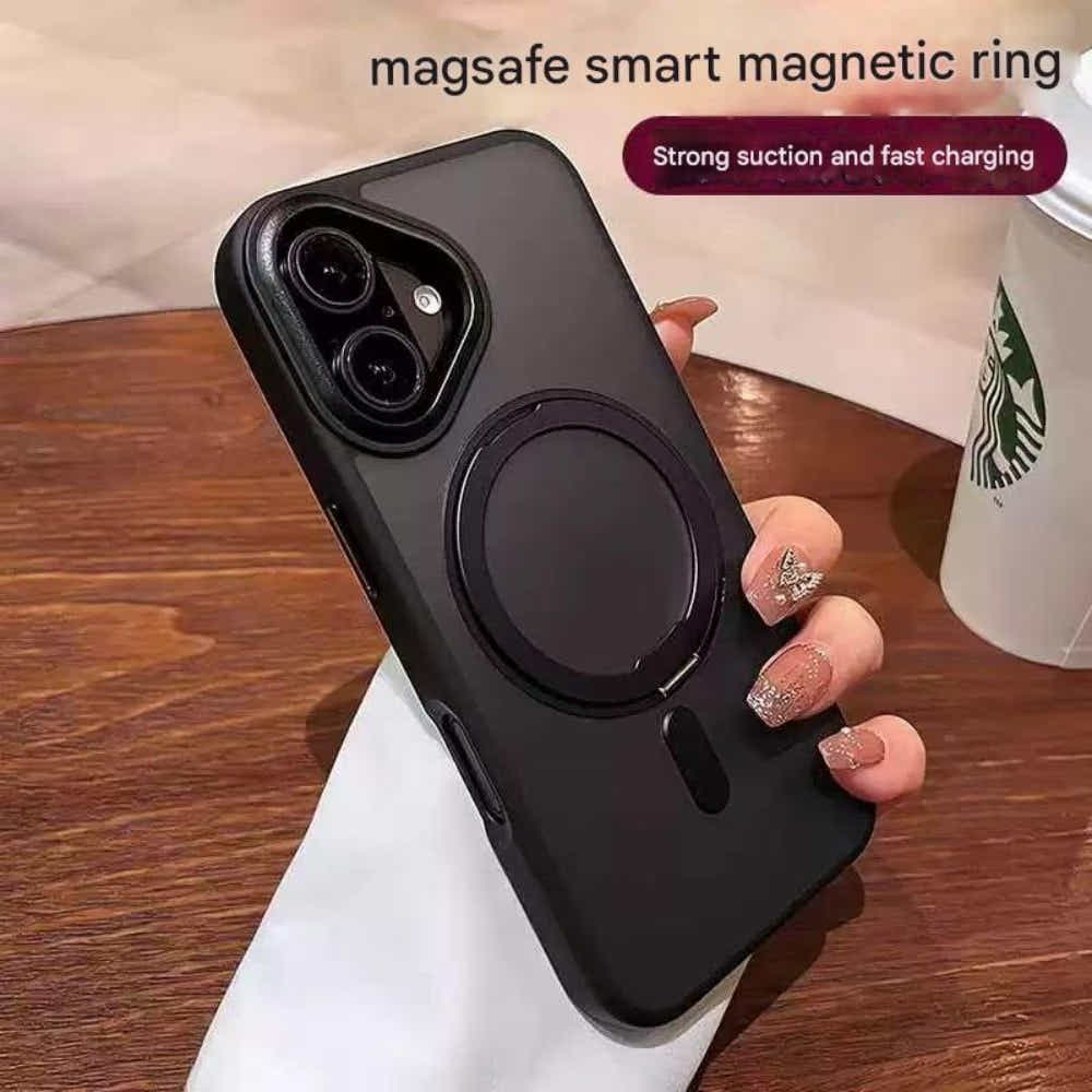 DS BS iPhone 16 Plus Case with 360°Rotatable Magnetic Ring Stand