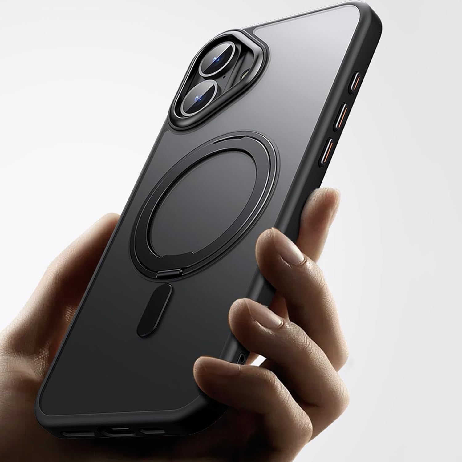 DS BS iPhone 16 Case with 360°Rotatable Magnetic Ring Stand