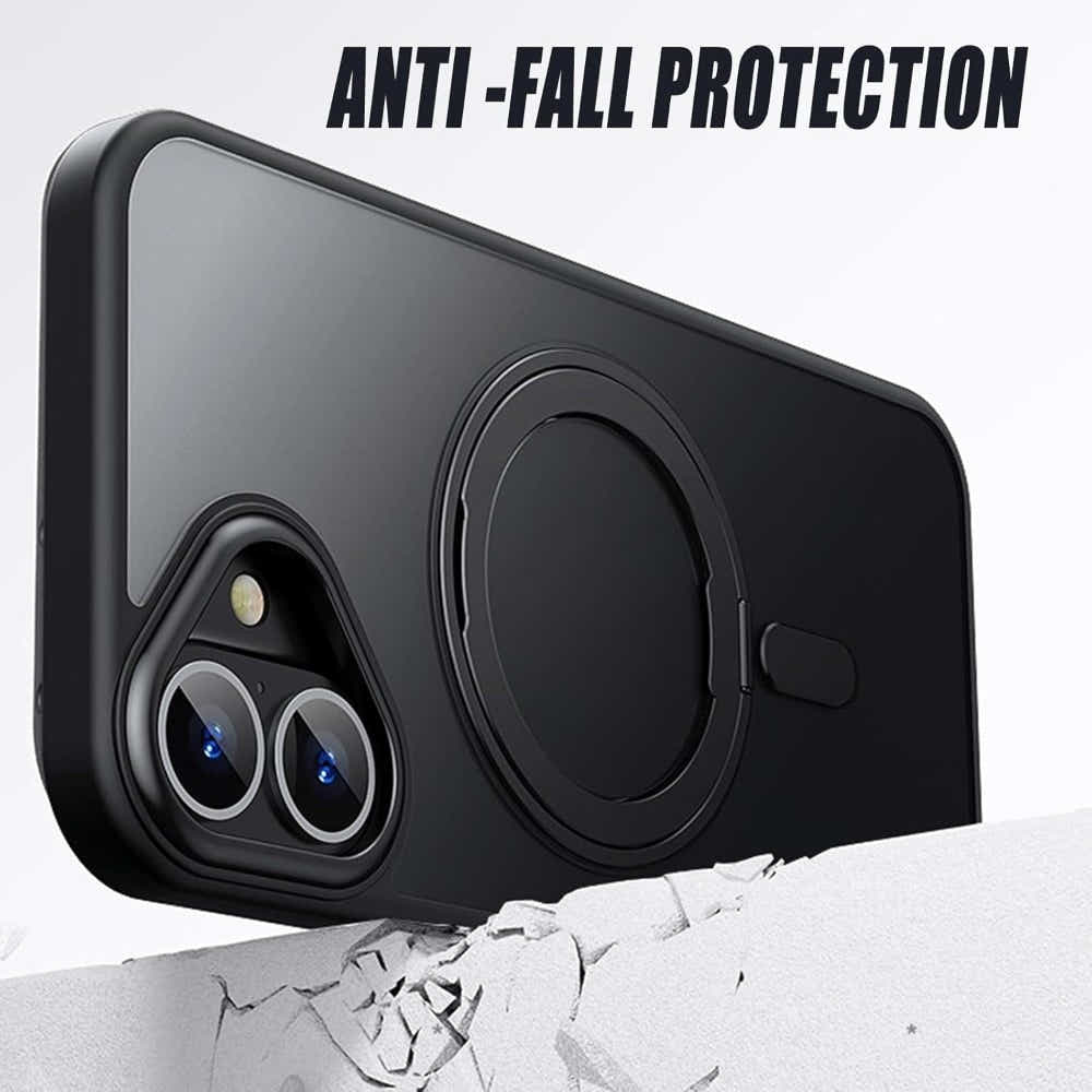 DS BS iPhone 16 Case with 360°Rotatable Magnetic Ring Stand