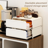 DS BS Coffee Machine Organizer with Pull-Out Drawer Countertop Storage Organizer