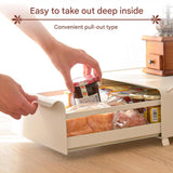 DS BS Coffee Machine Organizer with Pull-Out Drawer Countertop Storage Organizer