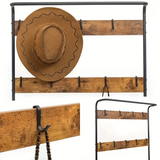 DS BS 4-in-1 Hall Tree Coat Rack with Shoe Bench and Storage Shelves