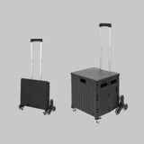 DS BS Foldable Utility Cart with Stair Climbing Wheels - Black