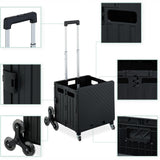 DS BS Foldable Utility Cart with Stair Climbing Wheels - Black