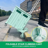 DS BS Foldable Utility Cart with Stair Climbing Wheels - Black